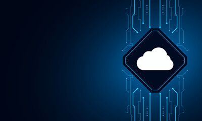 Modern cloud technology futuristic, online storage, work from home	
