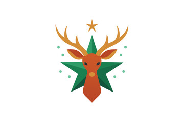 Deer Head Centered with Spread Wings Design for Banner or Advertisement