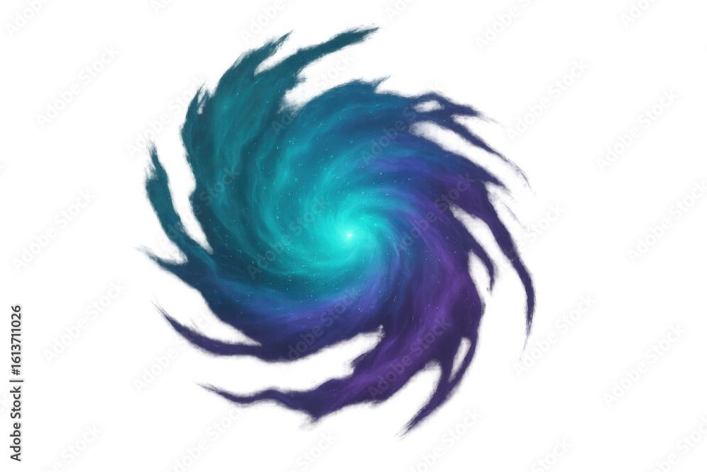 Poster colorful nebula is swirling in space, creating a mesmerizing spectacle with a transparent background