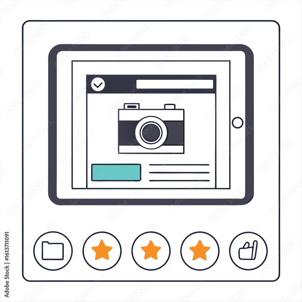 Poster flat minimal tablet ui product image.