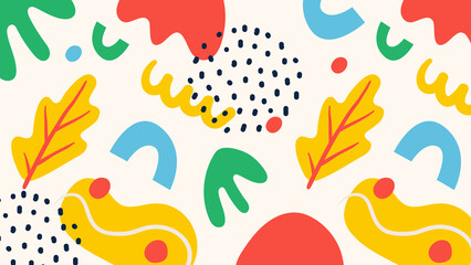 Abstract Botanical Playful Composition Background