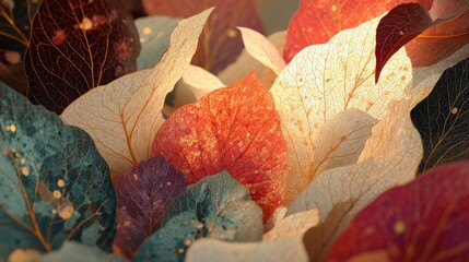 Colorful Autumn Leaves Texture Background