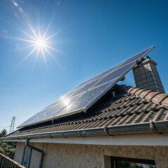 solar panels on roof
