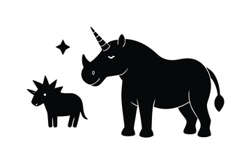 Fototapeta premium Irritated Rhinoceros with Sparkly Background Design for Graphic Use