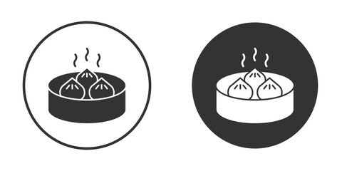 Xiao long bao icon in solid black flat shape glyph icons.