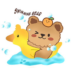 teddy bear in the pool