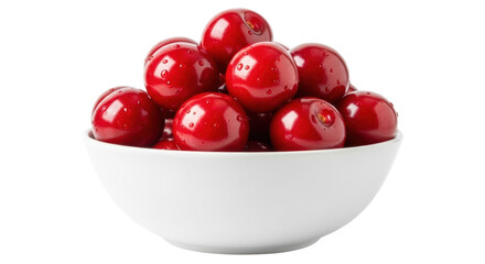 Isolated Bowl of Fresh Red Cherries