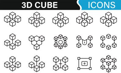 Minimalist 3D Cube Designs with Geometric Symmetry