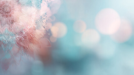 Subtle blurred mandala pattern with soft purple tones. abstract background with bokehDreamy bohemian abstract background for artistic designs.