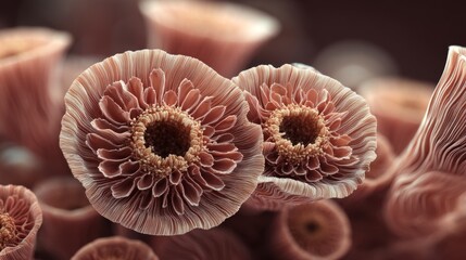 Intricate Pink And Brown Coral Flower Abstract Macro