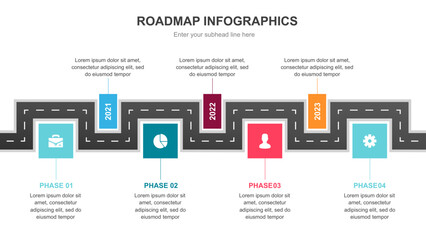 Roadmap Infographics for Business Planning and Strategy