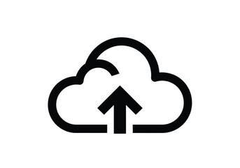Vector art of cloud upload icon isolated on white background