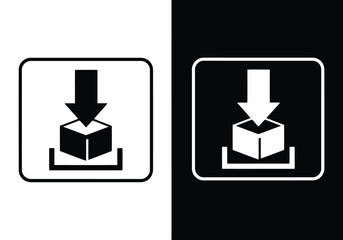 Vector art of download icon with an arrow pointing to a box