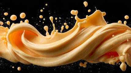 Orange Liquid Splash on Black Background