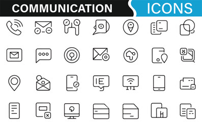 Essential Communication Icons for Digital Communication Platforms