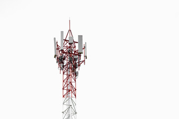 Global 5G network infrastructure, high-speed wireless communication tower.