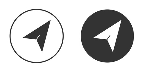 Navigate icon in solid black flat shape glyph icons.
