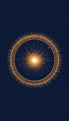 Modern Abstract Digital Illustration Radiating Light Burst Deep Navy Blue Background - Festive Celebration Concept Event Promotion Special Occasions