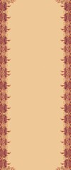Ornate Vintage Floral Border Illustration Soft Beige Background - Elegant Autumnal Decorative Design Thanksgiving Invitations Seasonal Celebrations