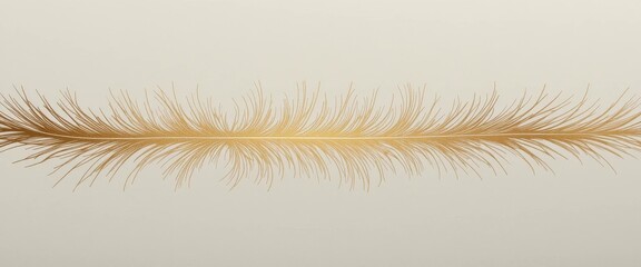 Modern Minimalist Golden Feather Soft Beige Background - Elegant Autumn Thanksgiving Celebration Design Copy Space Marketing Branding