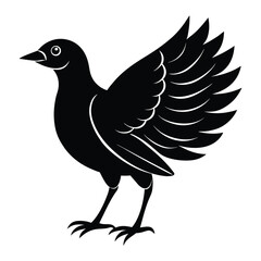 Fototapeta premium Black Bird Silhouette Vector Graphic Download Free Bird Image on White Background