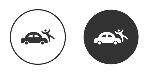 Frontal crash icon in solid black flat shape glyph icons.