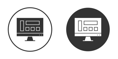 Front end icon in solid black flat shape glyph icons.
