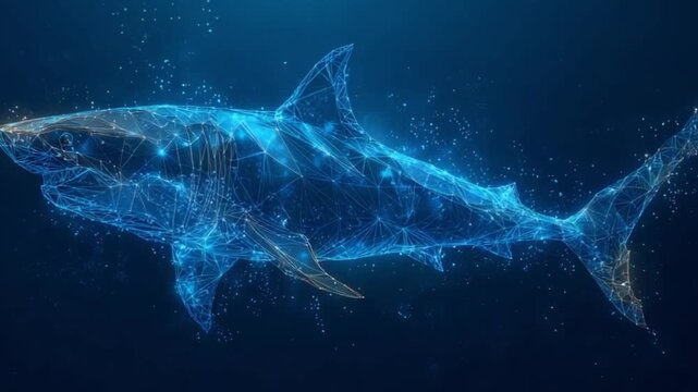 Abstract shark in digital style