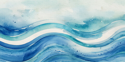 Top view on blue and white ocean wave background. Water ocean wave white and soft blue aqua, teal and marble texture.	