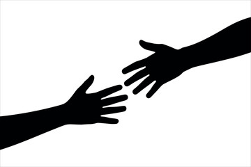 Reaching Hands Silhouette helping support