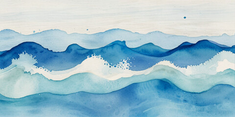 Top view on blue and white ocean wave background. Water ocean wave white and soft blue aqua, teal and marble texture.	