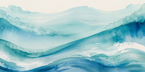 Top view on blue and white ocean wave background. Water ocean wave white and soft blue aqua, teal and marble texture.	