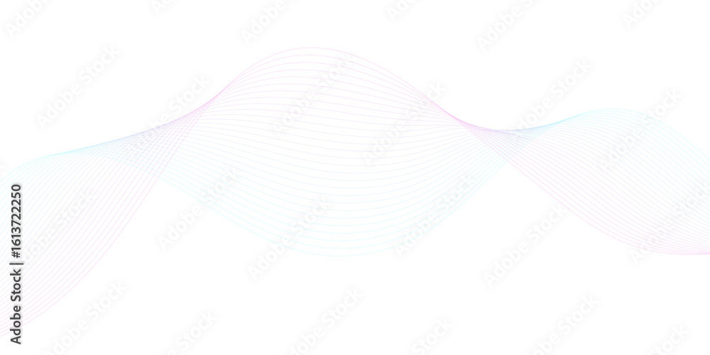 Poster abstract smooth soft blur wave digital geometric technology, data science frequency gradient lines o