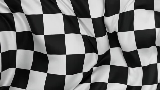 Checkered Racer flag background waving in the wind cycle looped video