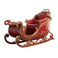 Santa’s Sleigh on transparent background. cutout, png
