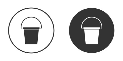 Bucket icon in solid black flat shape glyph icons.