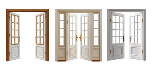 Open home door transparent png background, interior design concept