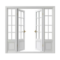 Open home door transparent png background, interior design concept