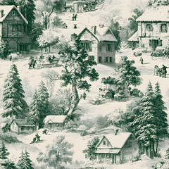house, home, winter, tree, building, snow, landscape, architecture, nature, illustration, sky, village, cottage, vector, forest, trees, green, summer, christmas, old, mountain, wood, white, cartoon, b