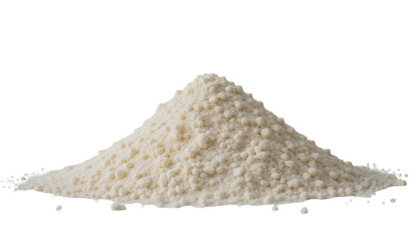 Cone-Shaped Mound of Pale Beige Flour – Densely Packed Powder Isolated on Transparent Background