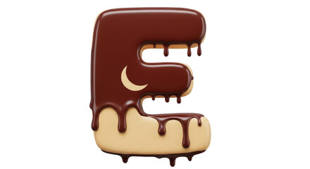 Isolated Chocolate Letter E on White Background