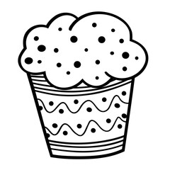 Funny Christmas cake. Christmas, New year concept. Hand drawn illustration