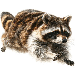 raccoon, animal, mammal, ferret, wildlife, wild, nature, fur, isolated, white background, polecat, racoon, animals, pet, isolated on white, brown, sitting, standing, cute, young, vertebrate, baby, mas