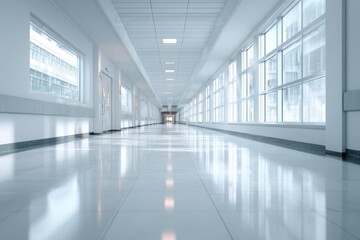 Empty hospital corridor, bright and spacious (1)