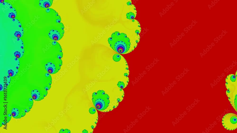 Aufkleber colorful circular fractal pattern rotating endlessly with vibrant geometric shapes and bright colors
