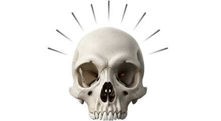Isolated Skull with Rays of Light