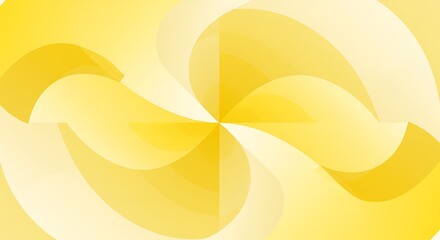 A radiant abstract background with soft, translucent yellow curves swirling symmetrically from a central point, creating a pinwheel effect.