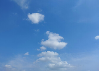 White clouds against the clean blue background