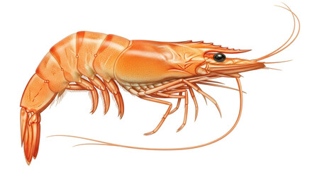 Isolated Cooked Orange Shrimp