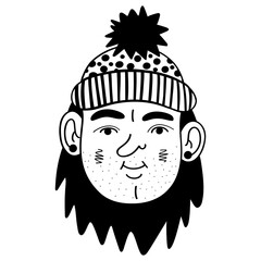 Funny Christmas man. Christmas, New year concept. hand drawn illustration